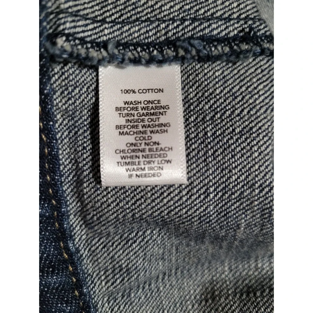 Ann Taylor LOFT Denim Jacket Womens Size 4 Dark Wash 3/4‎ Sleeve Cotton